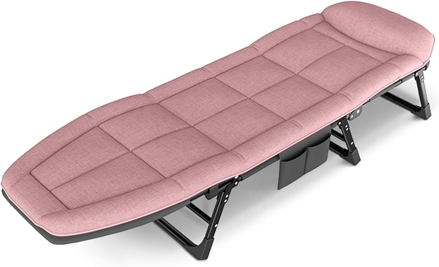 Folding Sun Lounger, 5-Position Adjustable Sunbed Padded Lounge Chair for Garden, Beach, Heavy Duty Reclining(Pink)