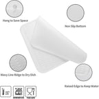 Silicone Dish Drying Mat for Multiple Usage,Easy clean,Eco-friendly,Heat-resistant Silicone Mat for Kitchen Counter or Sink,Refrigerator or Drawer Liner Translucent XL 18 inches x 16 inches