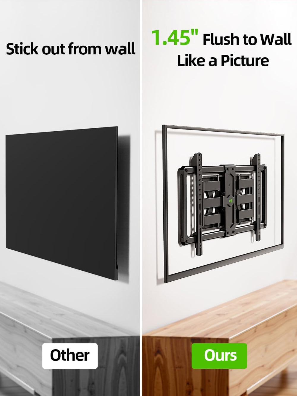 USX MOUNT Ultra Slim TV Wall Mount for Most 37-90 inch Television, Full Motio...