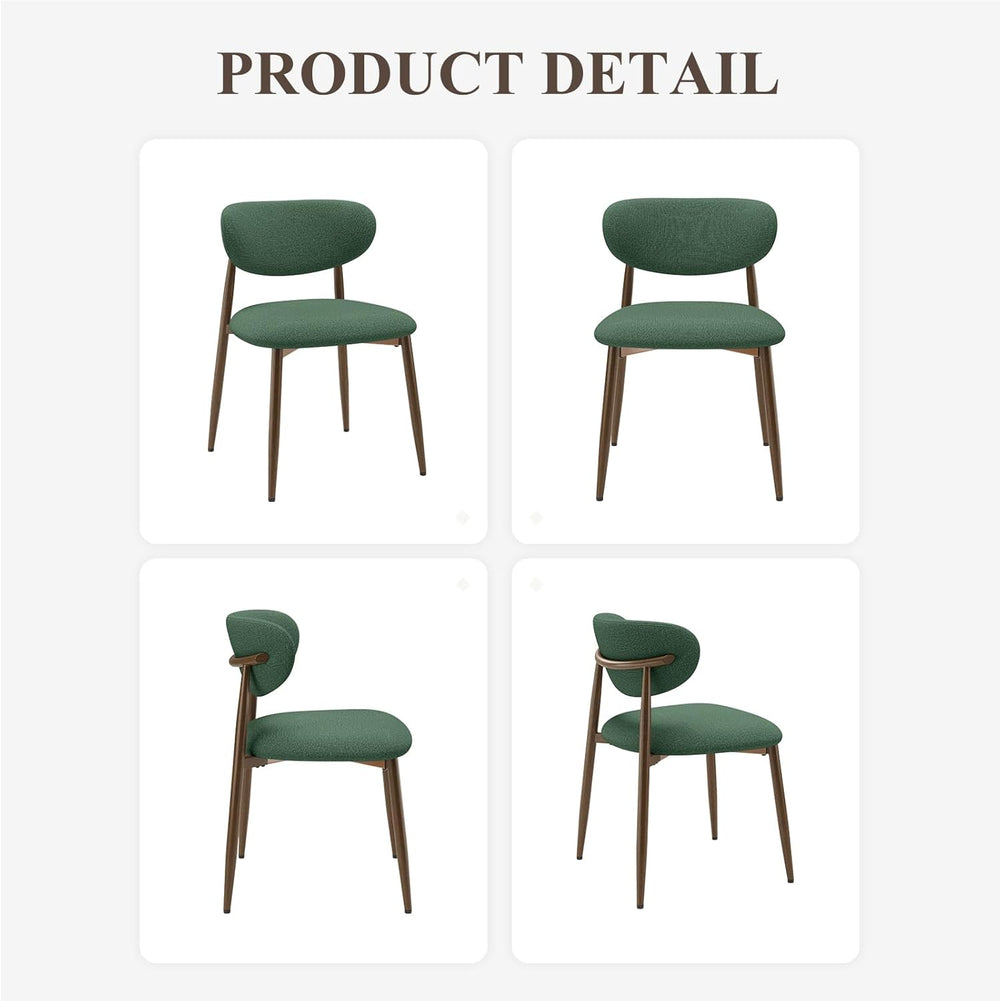 MALOL Upholstered Dining Room Chairs Set of 2, Kitchen Chairs with Metal Legs...