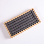 Coward Bamboo Ring Earrings Display Holder Jewelry Storage Tray Organizer (gray)