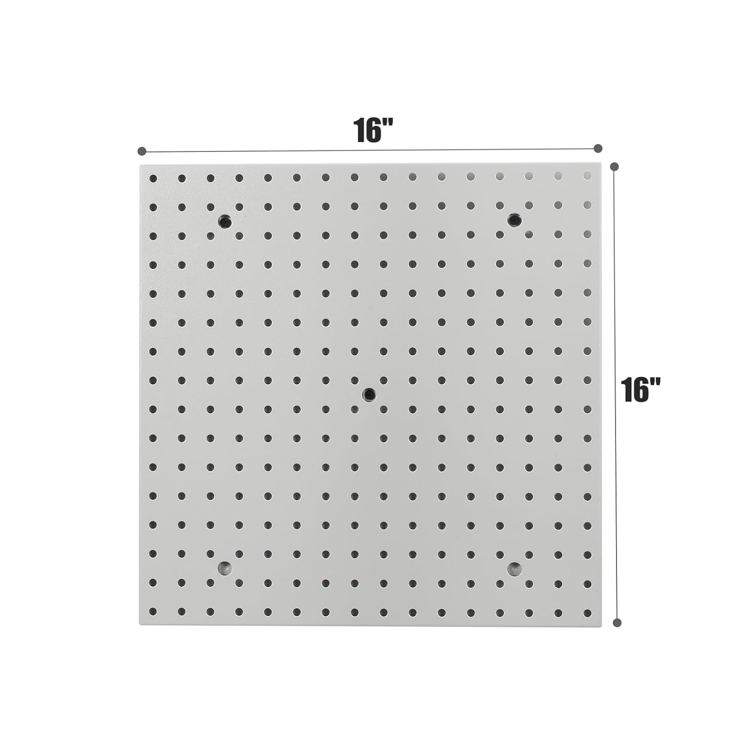 Pegboard Smith 16x16 inch Wall Organizer Pegboard Panels, Gray Metal Pegboard for Tool Storage, Workbench Tools Organization Peg Board (2 PCS, Grey)