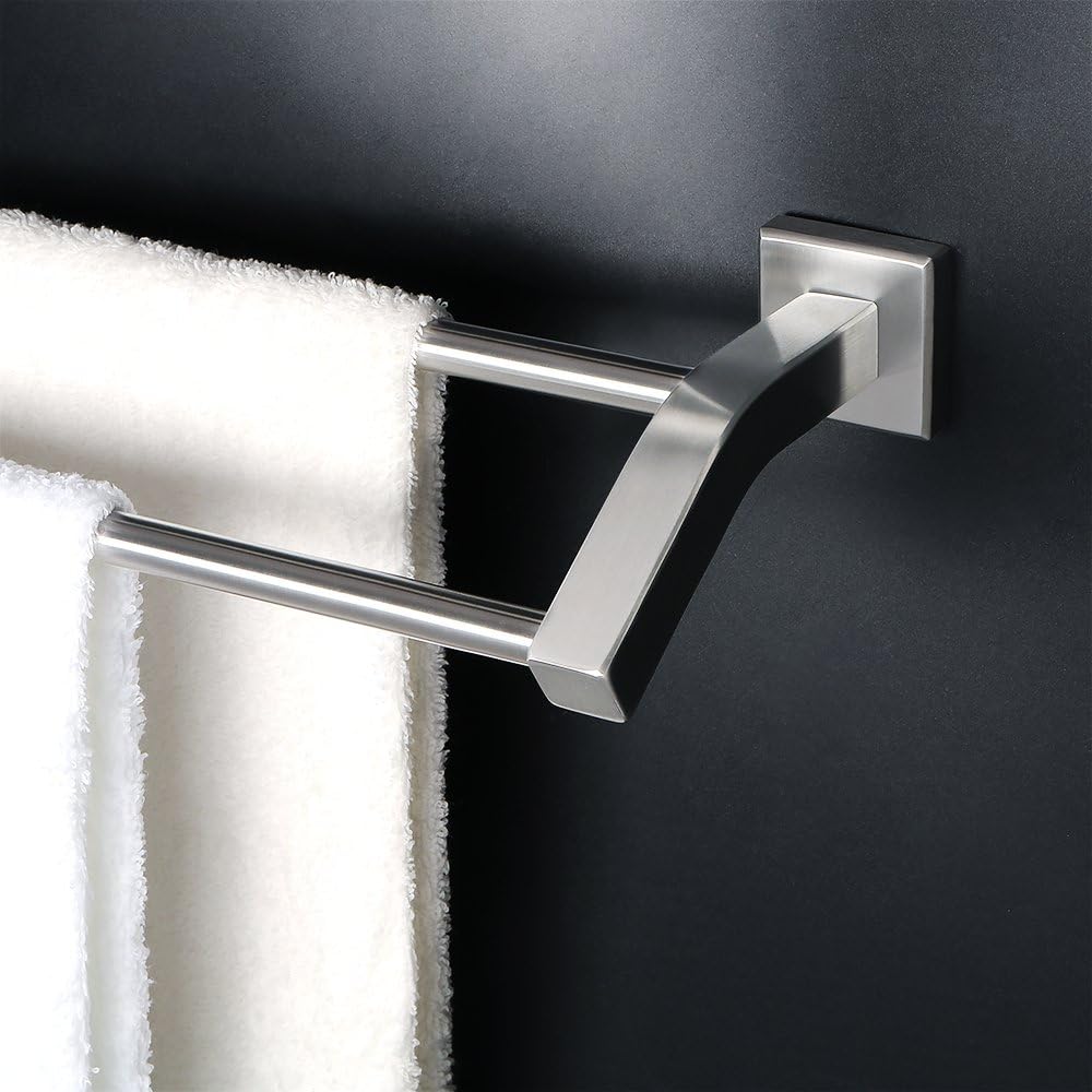 Alise Double Bath Towel Bar, 24" Towel Racks for Bathroom, Brushed Nickel