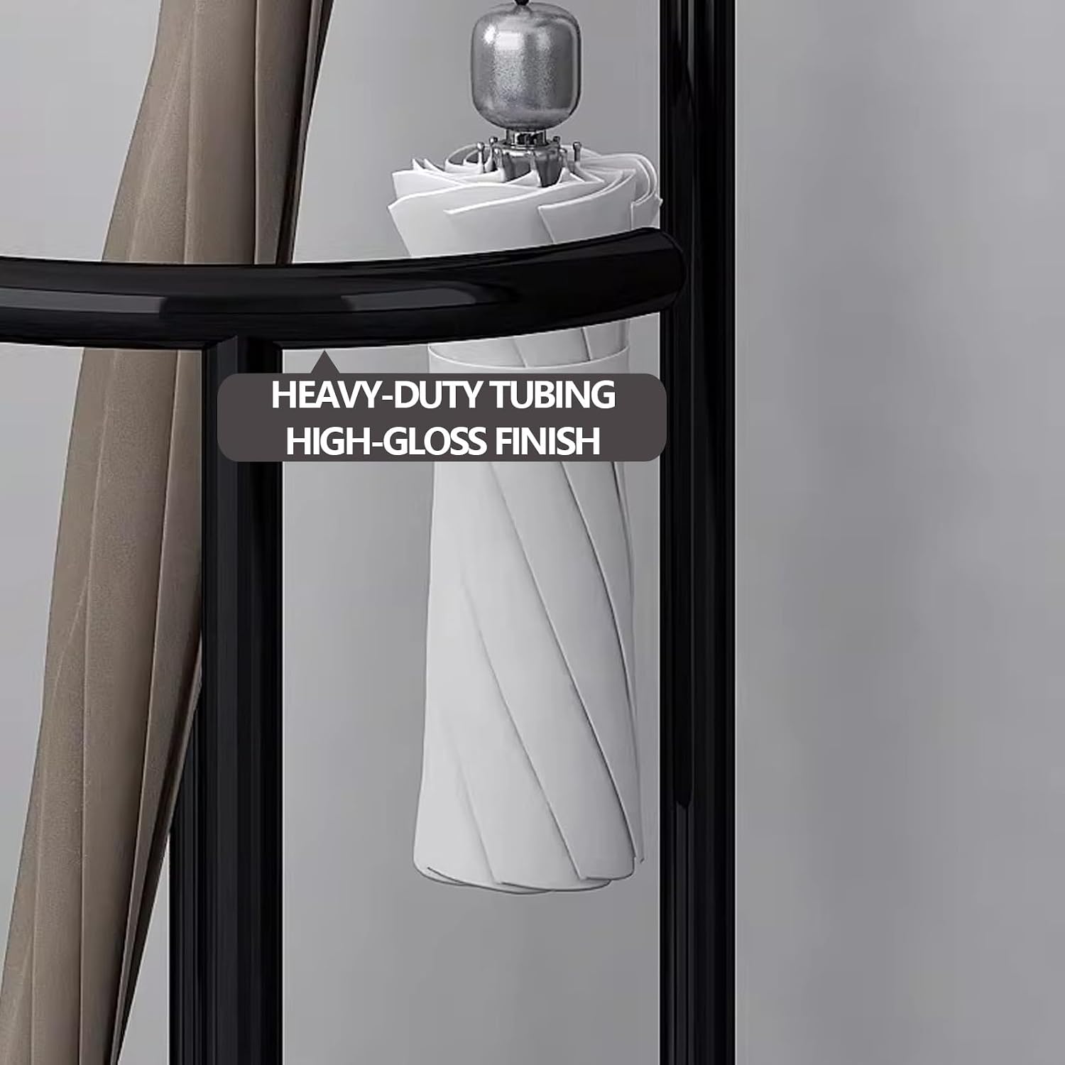 Metal Umbrella Stand, Modern Holder with Removable Water Tray, Standing Cane Storage Organizer for Home, Office, Hotel