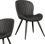Nalupatio Dining Chairs Set of 6, Modern Dining Room Chairs Comfy Backrest Thick Upholstered Kitchen Chairs 19IN Height with Metal Legs Black
