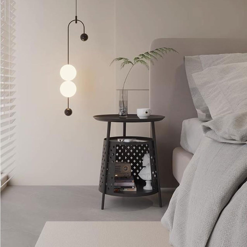 Sofa Side Round Side Table End with Cat House, Condo, Indoor Furniture Kitten...