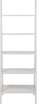 Casual Home 100% Solid Wood 5-Shelf Ladder Bookcase, Standard, 72"H, White