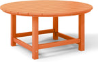 WestinTrends Malibu Low Outdoor HDPE Round Patio Coffee Table, Orange