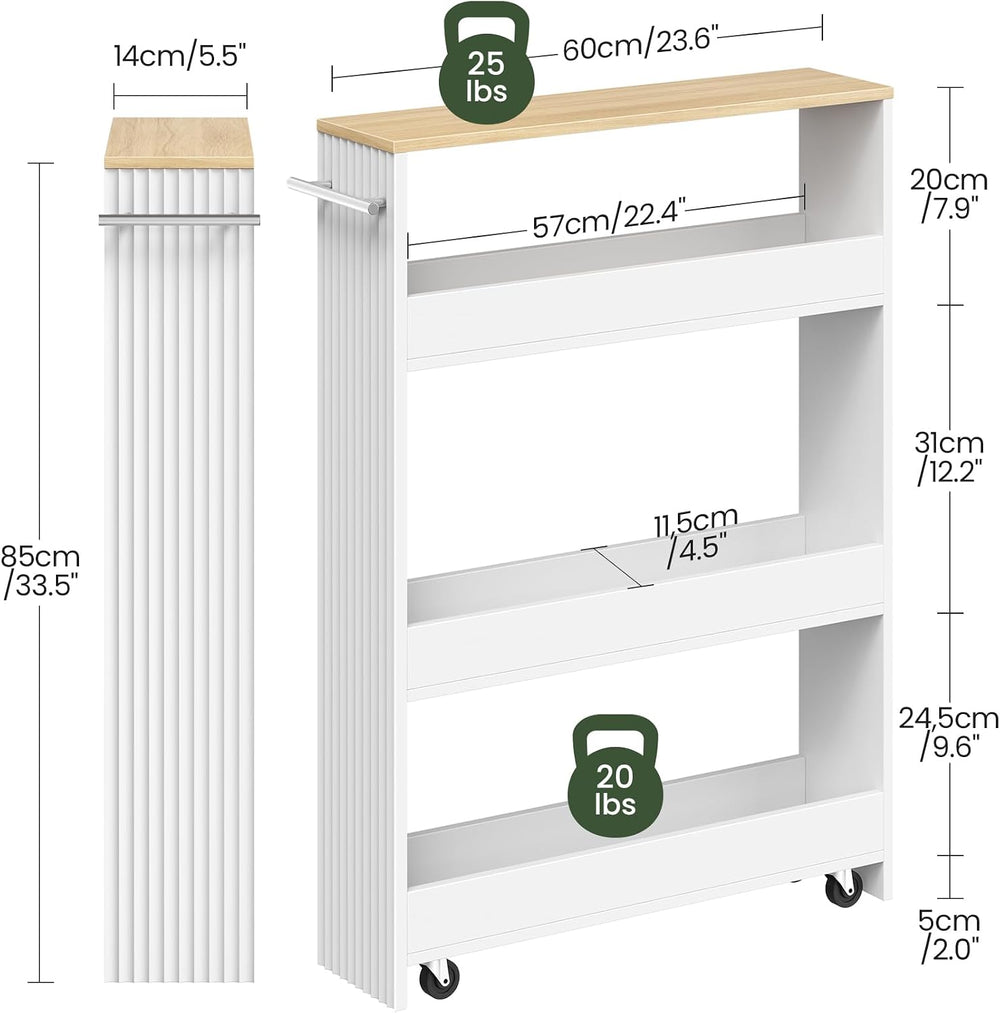 CHOEZON Slim Storage Cart with Wheels, 5.5" Narrow 4-Tier Rolling Cart, ...