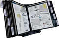 Ultimate Office AdjustaView 20-Pocket Desk Reference Organizer with Easy-Load Pockets and Compact Weighted Base for Stability, Black Pockets