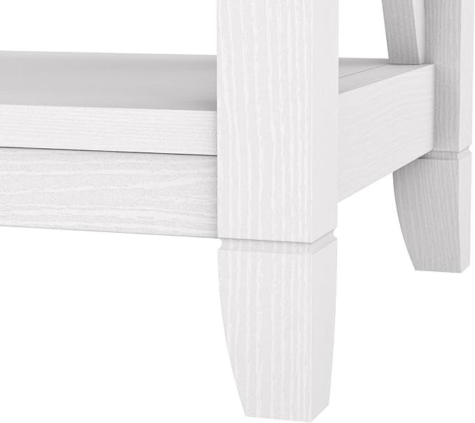 Bush Furniture Tall 5 Shelf Bookcase for Living Room or Home Office, Large Bookshelf, Modern Farmhouse Style, Key West Collection, Pure White Oak