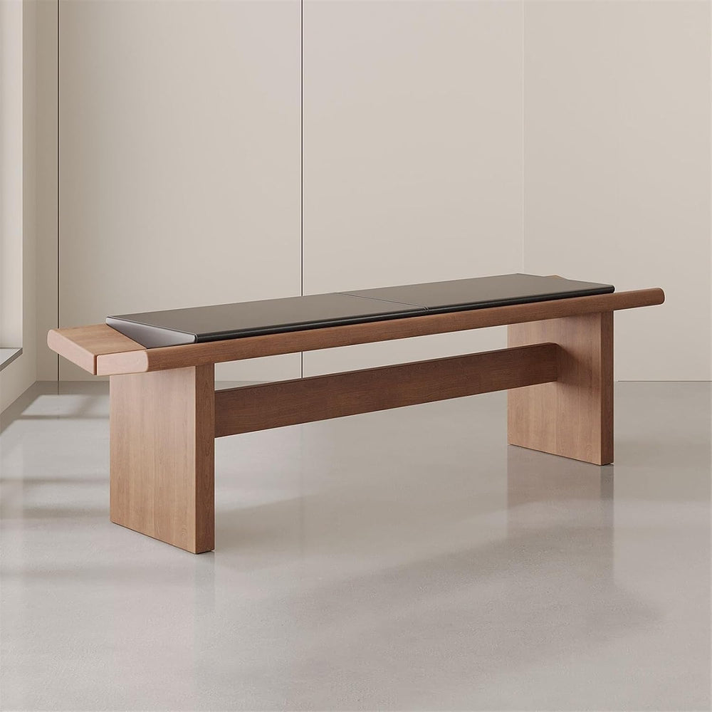 Modern Wooden Long Shoe-Changing Bench for Bedroom Dressing Room Leather Bed ...