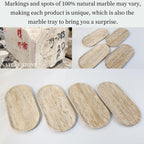 Natural Beige Travertine Marble Luxury Tray,for Kitchen Sink,Bathroom Soap Bottles,Makeup,Towel Organizer Tray