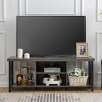 GAZHOME TV Stand for TV up to 55 Inches, TV Cabinet with Open Storage, TV Console Unit with Shelving for Living Room, Entertainment Room, Grey