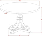 I57-0N-TP Breakfast Table with Acacia Wood Round Tabletop and Elegant Pedestal Base - Antique Walnut Finish