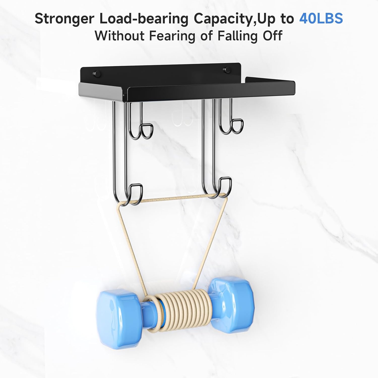 Ironing Board Holder Wall Mounted, Black Iron Holder for Laundry Room, Metal Iron Board Wall Hanger with Storage Shelf, Ironing Board Hooks for Laundry Room Livingroom Bathroom (Y or T Leg)