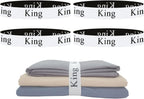 4 Pieces Bed Sheet Organizer Bands, Sheet Organizers and Storage Label Bands, Sheet Label for Bedding, Sheets Organizer for Closet,Sheet Keepers Linen Labels Bedding Bands (4Pcs King)