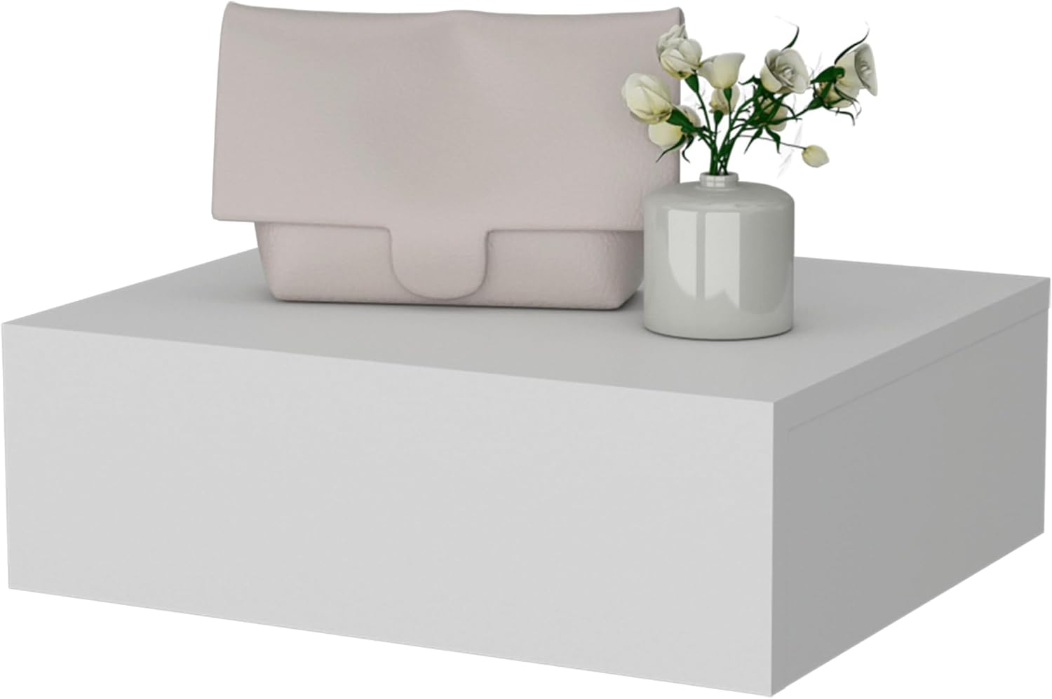 Floating Nightstand Milano, Compact Wall Mounted Bedside Table with Drawer for Small Spaces