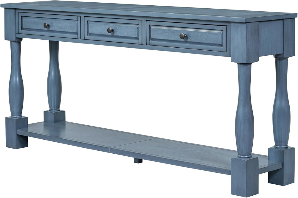 Merax Long Console Table with Drawers and Shelf for Entryway, 63" Sofa T...