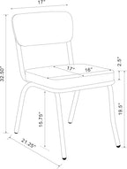 Coaster Home Furnishings Retro Set of 2 Open Back Dining Side Chairs Faux Leather Upholstered Back and Padded Seat Cushion Sturdy Steel Frame Black and Chrome 2066