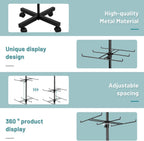 Retail Display Stand Rotating Display Stand 4 Tier Spinning Display Stand for Craft Shows, Jewelry, Keychain, Earring Adjustable Height Retail Display Racks (Black)