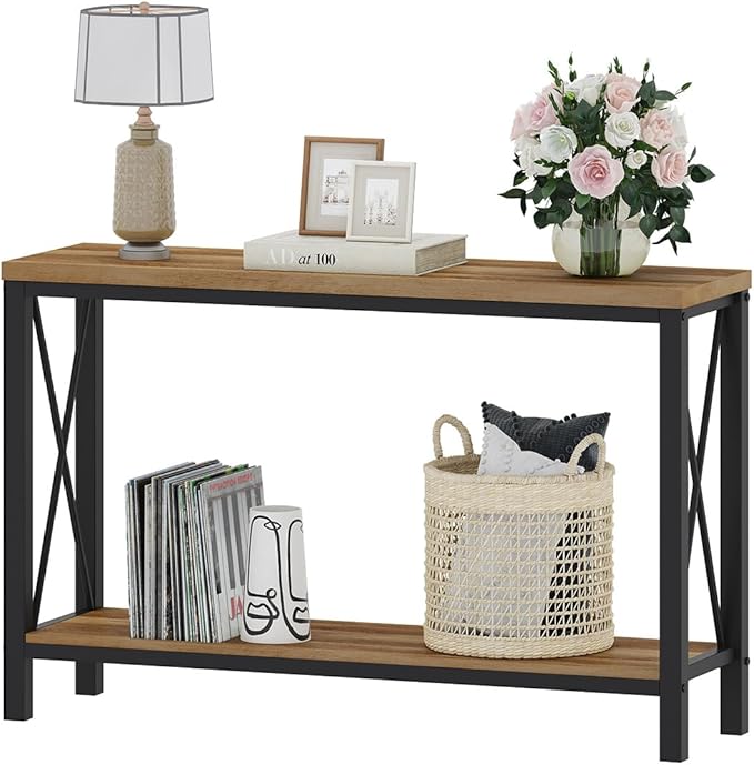 BON AUGURE Farmhouse Entryway Table, Sofa Console Table Behind Couch for Livi...