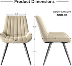 Nalupatio Modern Dining Chairs Set of 6, Cushinoned Fabric Dining Room Chairs with Soft Back, Upholstered Comfy Side Chairs with Metal Legs for Kitchen, Khaki