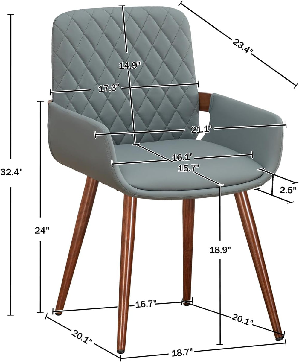 LUNLING Mid Century Modern Faux Leather Dining Room Chairs Set of 4,Upholster...