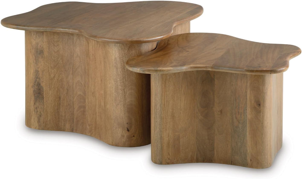 Signature Design by Ashley Solid Mango Wood Nesting Coffee Table Set of 2 | S...