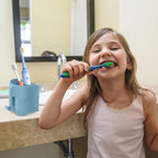 Kids Toothbrush Holder, Cute Elephant Toothbrush Holders for Toddler, Toothbrush Toothpaste Holder for Bathroom, Toothbrush Organizer with 3 Slots and a Hook, Blue
