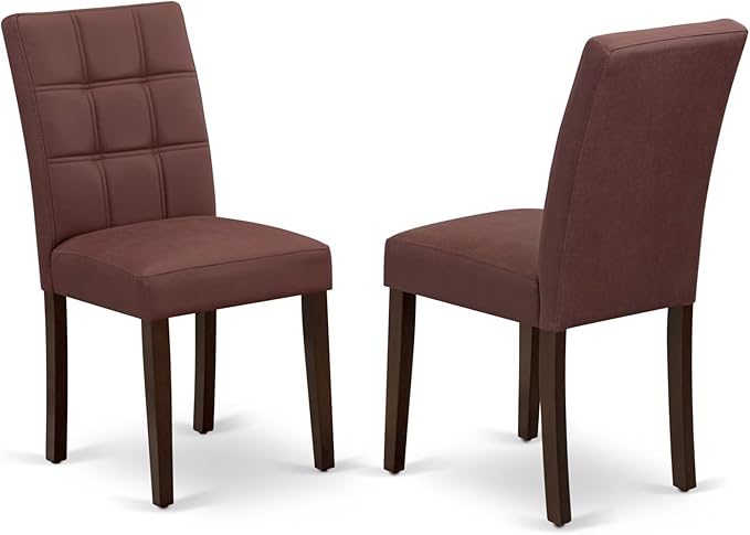 East West Furniture DOAS9-MAH-26 9 Piece Kitchen Table Set Consists A Dinning Table and 8 Burgundy Polyester Fabric Parson Dining Chairs, Mahogany