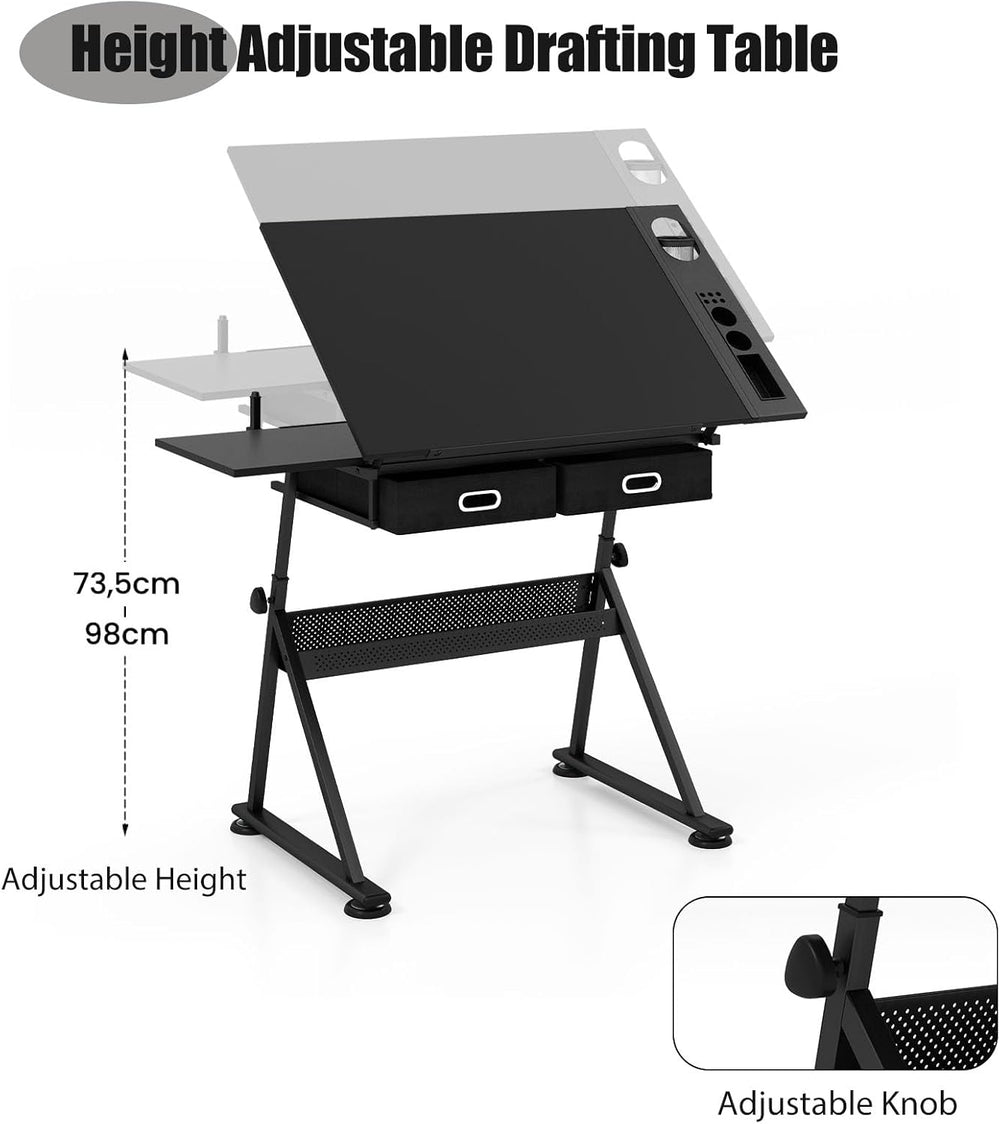 LIFEZEAL Height Adjustable Drawing Table, 119 x 60.5 x 91.5 cm, Drawing Table...
