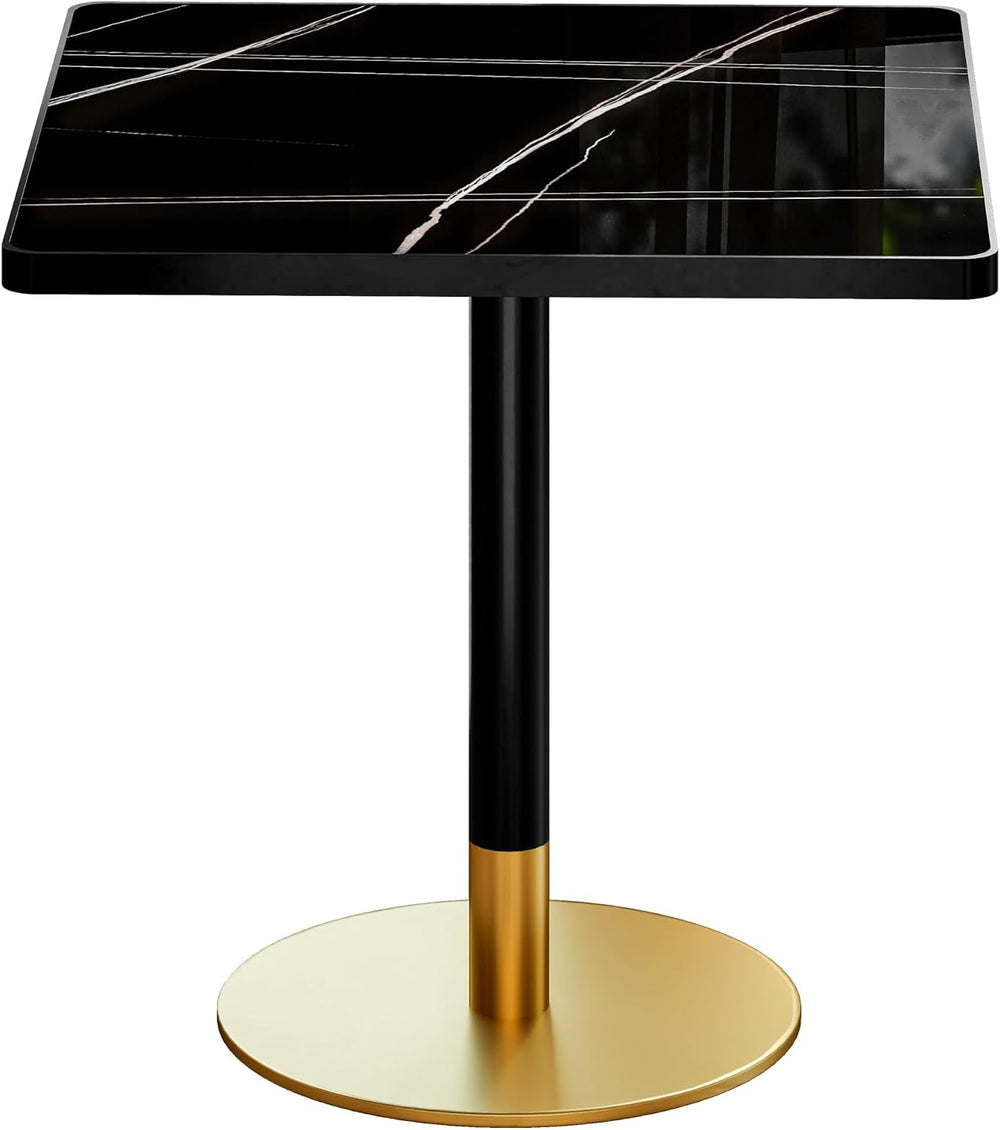 Henf 31.5'' Square Dining Tulip Table for 2 4, Modern Black Faux Marb...