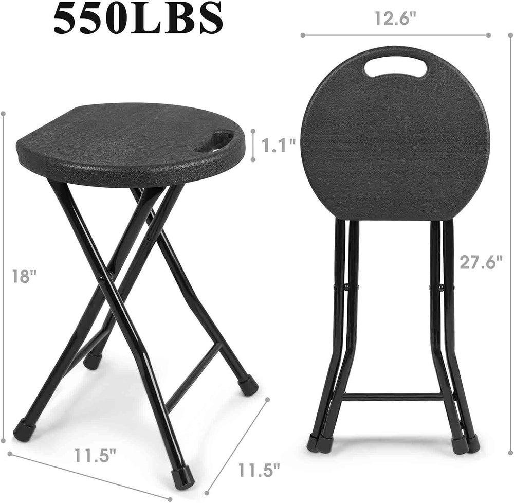 COOZMENT Folding Stool with Handle, 550 lbs Heavy Duty Portable Camping Stool...