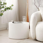 WILLIAMSPACE Black Round Nesting Coffee Table Set of 2, Modern Wooden Center Tables Accent End Tea Table for Living Room Apartment, No Need Assembly (White-Round)