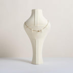 GemeShou Beige necklace hanger jewelry organizer, Velvet jewelry display stand necklace holder, jewelry mannequin bust for boutique store【Beige-Small height 9.84 inch】