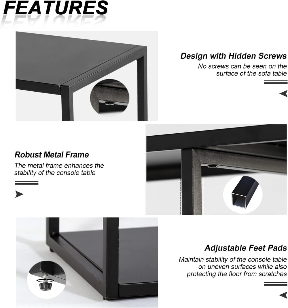 HDANI Console Table, Narrow Entryway Table, 3 Tier Metal Hallway Table, 9.8&#...