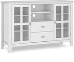 SIMPLIHOME Artisan SOLID WOOD 53 Inch Wide Contemporary TV Media Stand in White for TVs up to 60 Inches, For the Living Room and Entertainment Center
