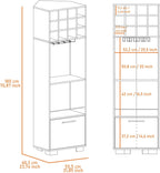Corner Wine Cabinet Storage Locker, Tall Pantry Sideboard witn 2-Shelf and 1-Drawer,for Kitchen Home