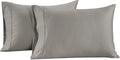 LANE LINEN Pillow Case Covers King Set of 2 100% Egyptian Cotton Sateen Soft Cool & Smooth 1000 Thread Count Cases - Silver