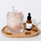 Qtip Cotton Ball Hair Ties Candy Holder Makeup Storage Bathroom Accessories Organizer Thick Glass Apothecary Jars with Lid, 2pcs (Clear)