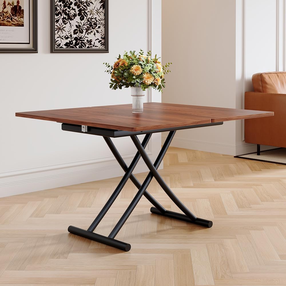 Adjustable Height Coffee Table to Dining Table, Lift Top Foldable Dining Tabl...