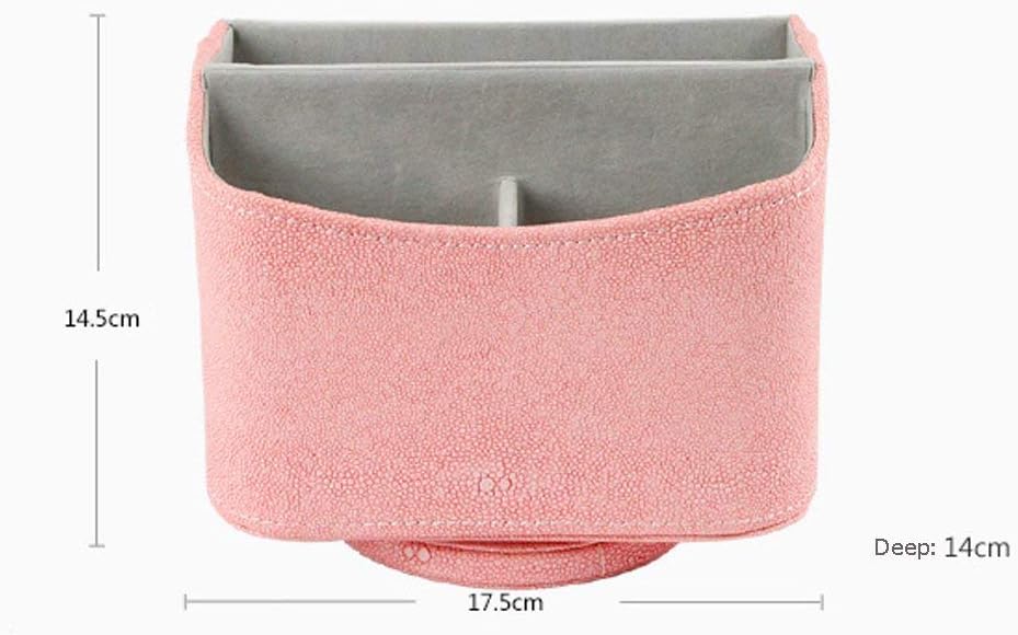 UnionBasic Rotating Desk Organizer, 360 Degree Desk Spinning Caddy, Desktop TV Guide/Mail/Media/Remote Controller Holder Organizer,Fishskin Pink