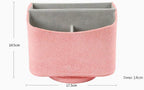 UnionBasic Rotating Desk Organizer, 360 Degree Desk Spinning Caddy, Desktop TV Guide/Mail/Media/Remote Controller Holder Organizer,Fishskin Pink