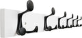 SKOLOO 39-Inch White Wood Coat Rack Wall Mount with 6 Triple Hooks - Ideal for Family Entrances, Classrooms, and Pet Supplies Storage - Perfect Coat Hooks for Wall, Pack of 2