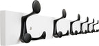 SKOLOO 39-Inch White Wood Coat Rack Wall Mount with 6 Triple Hooks - Ideal for Family Entrances, Classrooms, and Pet Supplies Storage - Perfect Coat Hooks for Wall, Pack of 2