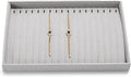 18Slots Necklace Braclet Tray Velvet Jewelry Trays Microfiber Jewelry Drawer Organizer for Necklace, Bracelets,Watch Storage Display (Grey)