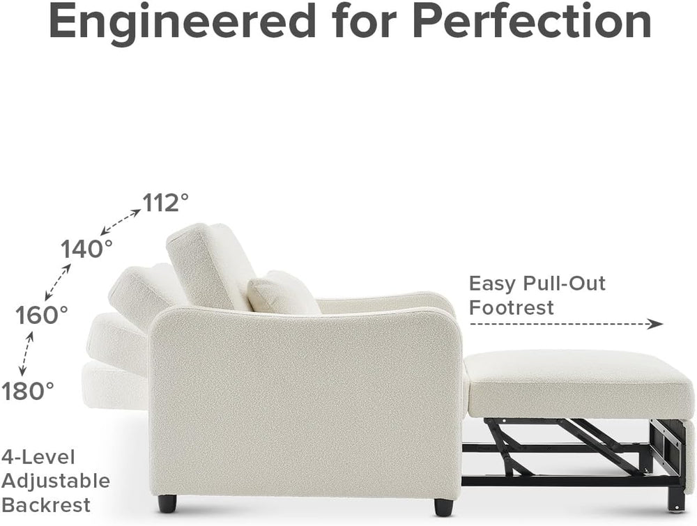 mopio Sophie 4-in-1 Convertible Sleeper Chair Bed, Accent Chair, Chaise Loung...
