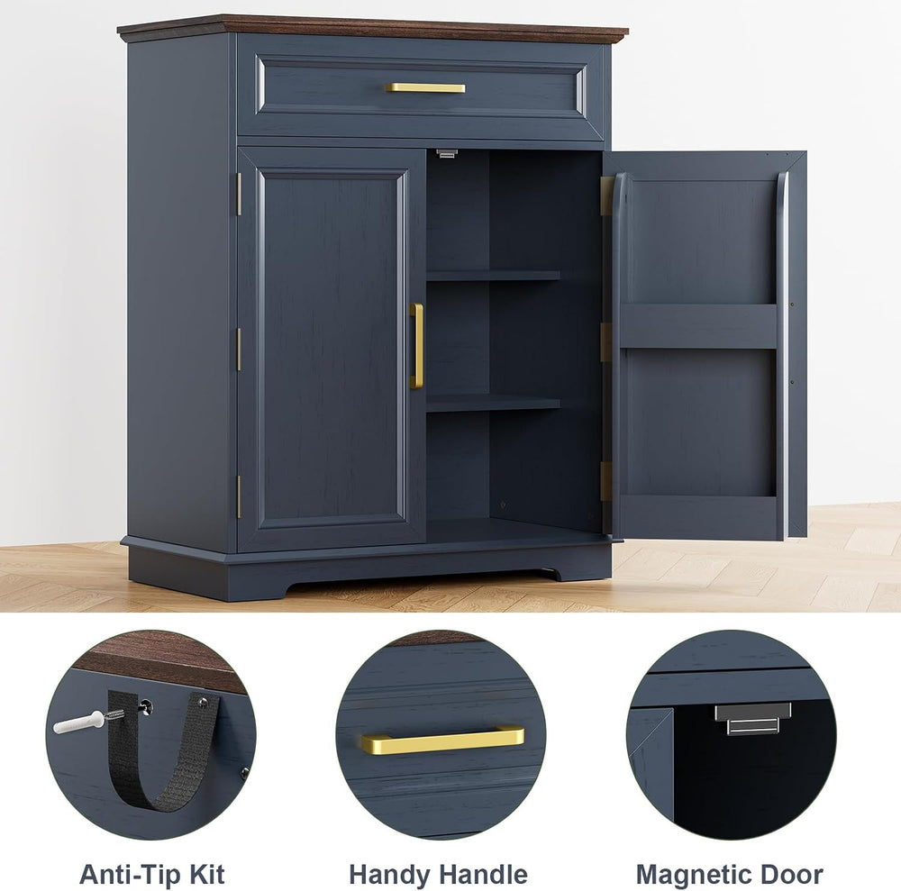 REDAYFUR Kitchen Storage Cabinet with Drawer, Buffet Cabinet with Storable Do...