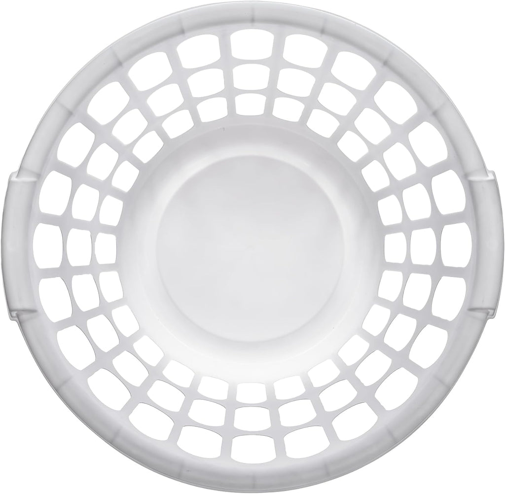 10-Pack Round White Plastic Laundry Basket, Suitable for Use in Bathrooms, Laundry Rooms, Bedrooms and Dormitories, Lightweight and Durable.